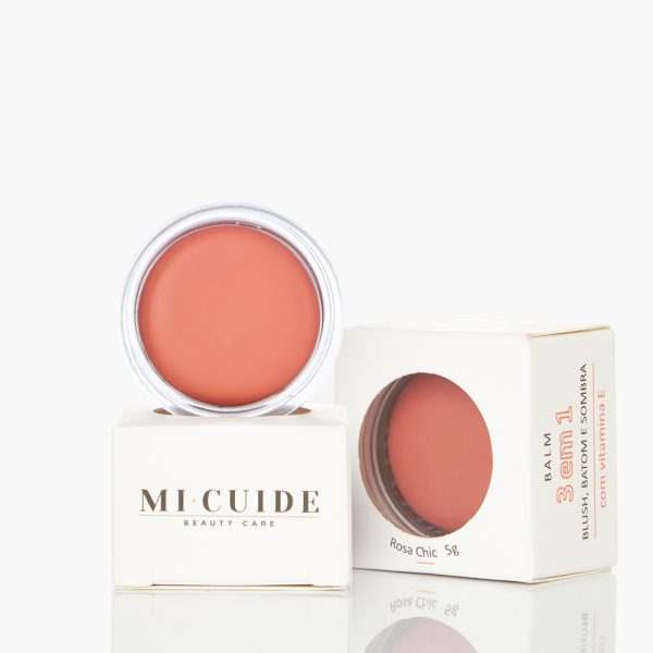 Balm Rosa Chic 3 em 1:  Blush, Batom e Sombra